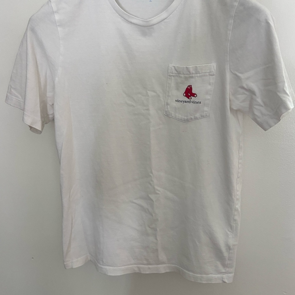 Vineyard Vines White Tee with Red Logo